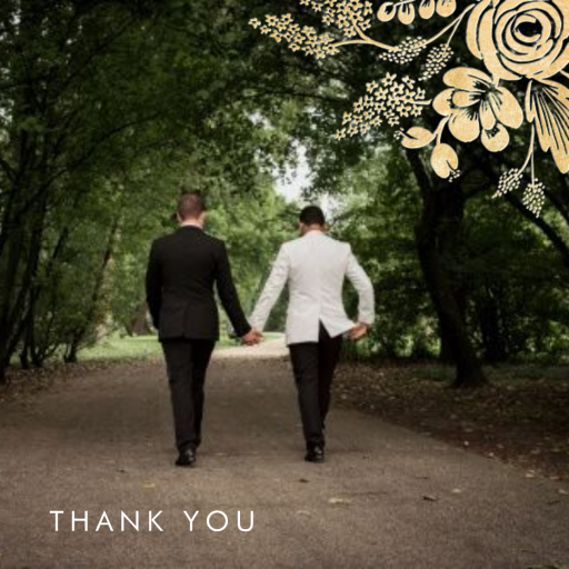 Heather and Lace Photo (Square) - Thank You Card by Rifle Paper Co.