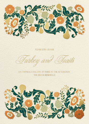 Pear Filigree - Thanksgiving Invitation by Paperless Post