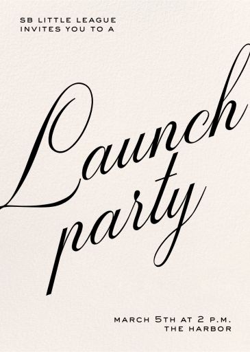 Sweeping Script - Launch Party Invitation by Paperless Post