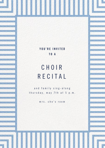Seersucker Stripe - Recital Invitation by kate spade new york