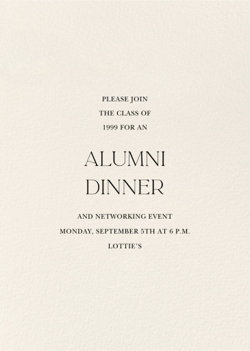 Cream - Alumni Event Invitation by Paperless Post