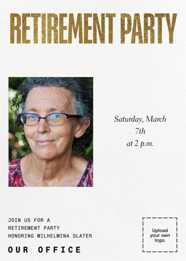 Photo and White Space (Customizable Template) - Retirement and Farewell Party Invitation by Paperless Post