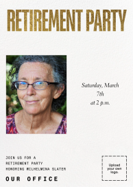 Photo and White Space (Customizable Template) - Retirement and Farewell Party Invitation by Paperless Post