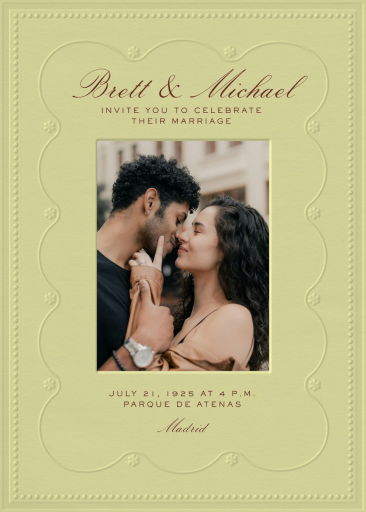 Concha en relieve - Invitación de boda de Paperless Post