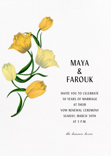 Bright Tulips - Invitation by Carolina Herrera