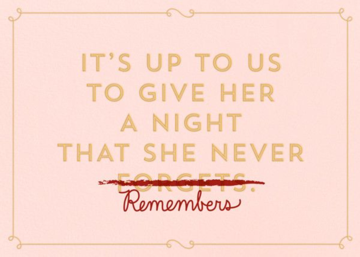 A Bachelorette To Forget - Bridal Shower Invitation by Derek Blasberg