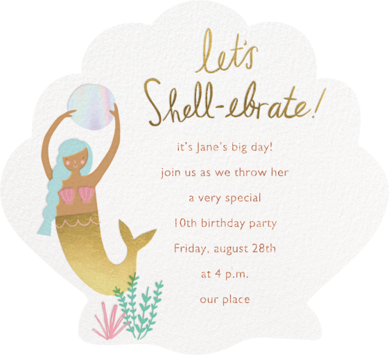 Let's Shellebrate - Birthday Invitation by Meri Meri - Back
