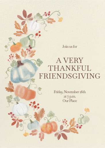 Pumpkins and Vines - Thanksgiving Invitation by Paperless Post