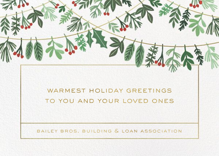 Strung Mistletoe - Business Holiday Card by Paperless Post