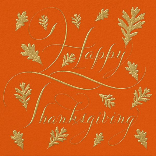 Happy Thanksgiving Script - Business Thanksgiving Card by Bernard Maisner
