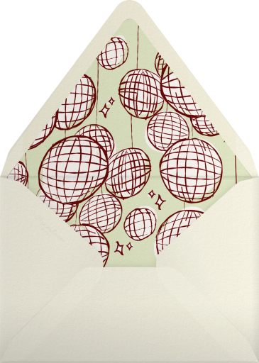 Pink Disco Ball Curtain Invitation Envelope