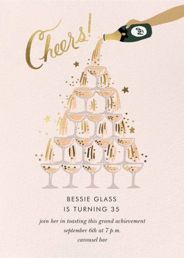 Champagne Tower - Birthday Invitation by Rifle Paper Co.