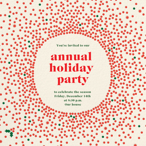 Radiating Dots (Square) - Holiday Party Invitation by Cheree Berry Paper & Design