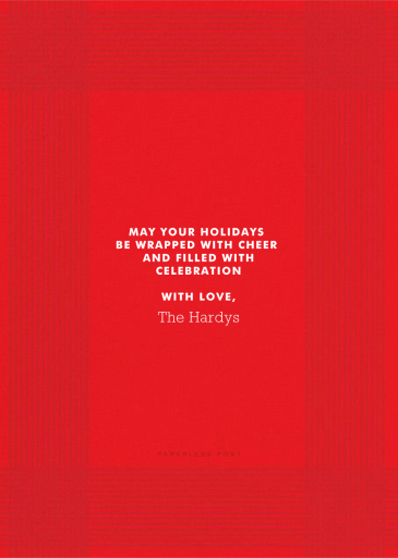 Wrapped in Plaid - Photo - Holiday Card by Paperless Post - Back