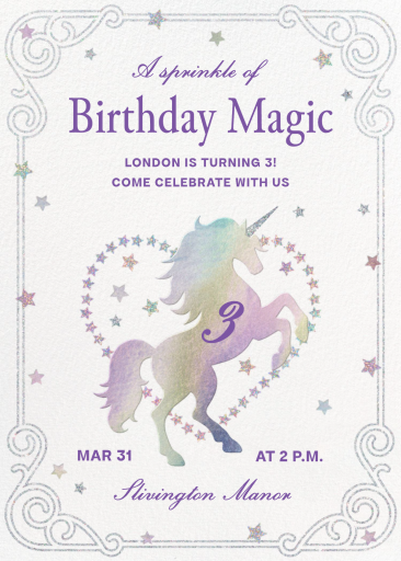 Pastel Unicorn Heart Invitation