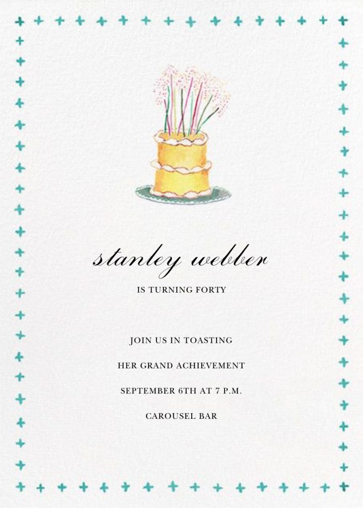Birthday Topper Invitation