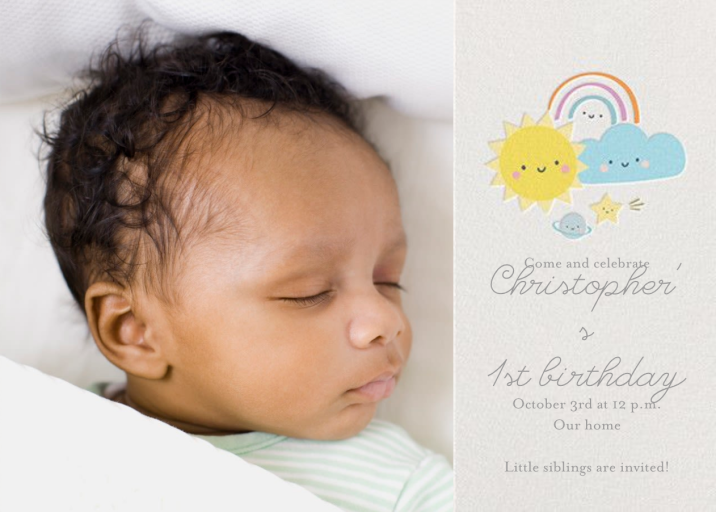 Smiling Skies Photo - Baby Shower Invitation by Little Cube