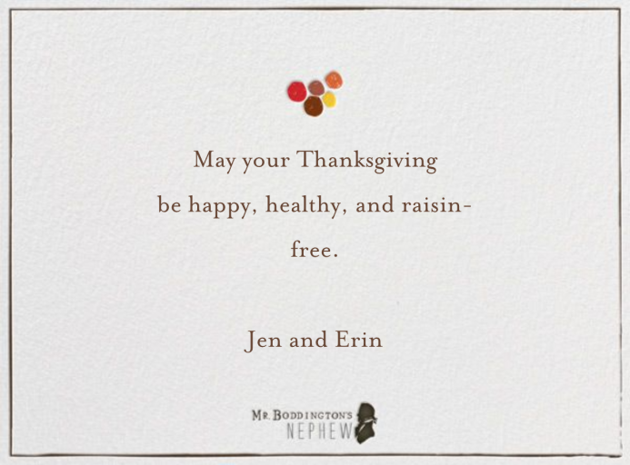 Gobble Gobble Glee - Thanksgiving Card by Mr. Boddington's Studio - Back
