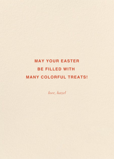 Rotund Rabbit (Barbara Dziadosz) - Easter Card by Red Cap Cards - Back