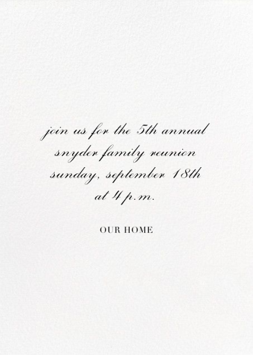 3/4 Portrait (Photo) - Family Reunion Invitation by Paperless Post - Back