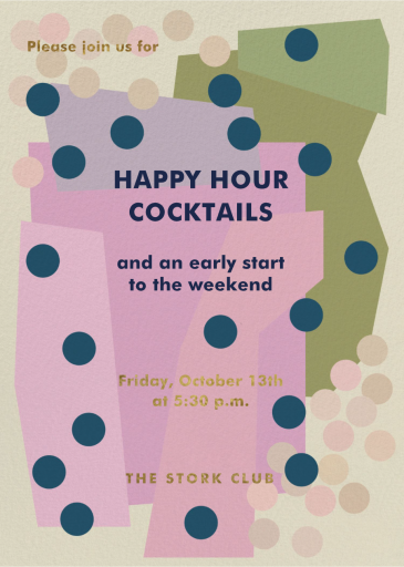 Fun Geometrics - Happy Hour Invitation by Gold Rush Paper