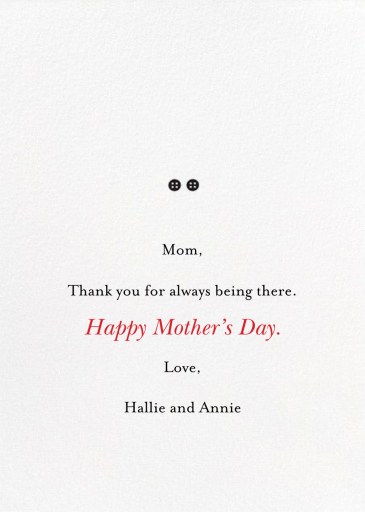 Mom and Me (Blanca Gómez) by Red Cap Cards - Back