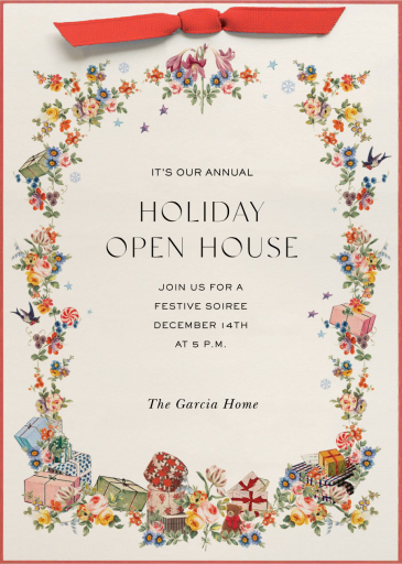 Floral Gift Tag - Holiday Party Invitation by Stephanie Fishwick