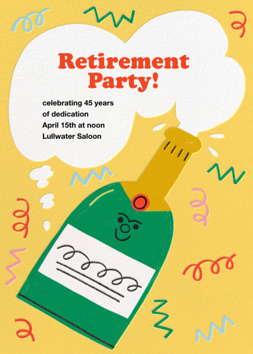 Smiling Champagne - Party Invitation by Tess Smith-Roberts