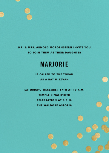 Confetti (Invitation) - Bar & Bat Mitzvah Invitation by kate spade new york