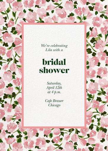 Pink Watercolor Floral Invitation
