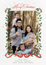 Holly Berry Garland Photo - Greeting Card by Cheree Berry Paper & Design