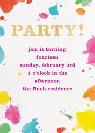Splatter Paint - Birthday Invitation by kate spade new york