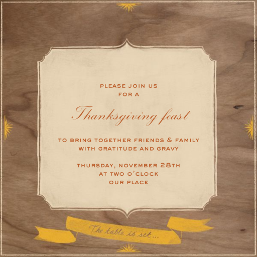 The Table is Set - Dinner Party Invitation by Paperless Post