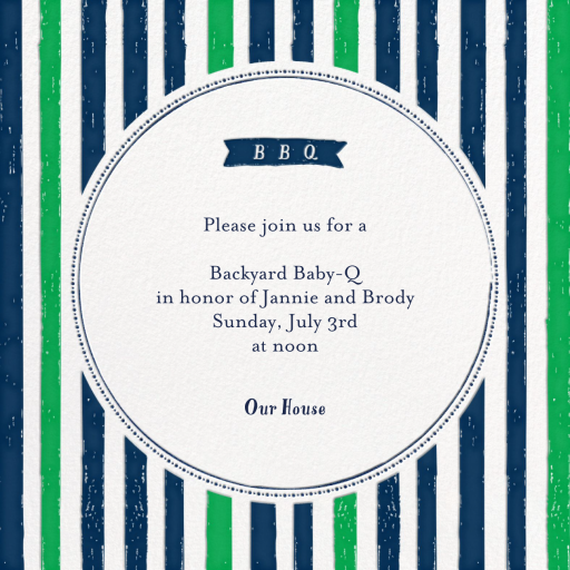 I'll Take Two Burgers - Baby-Q Invitation by Mr. Boddington's Studio