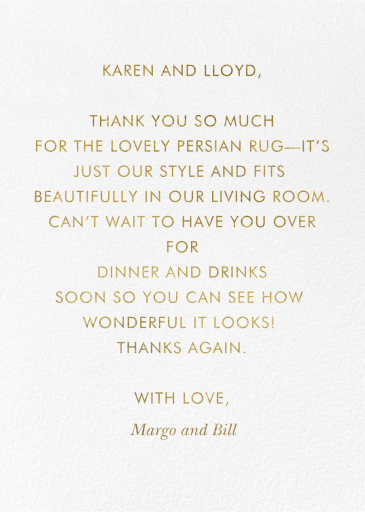 Marion Thank You - Love and Romance Card by Rifle Paper Co. - Back
