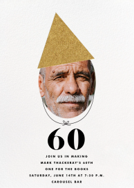 Party Hat (Photo) - 60th Birthday Invitation by The Indigo Bunting