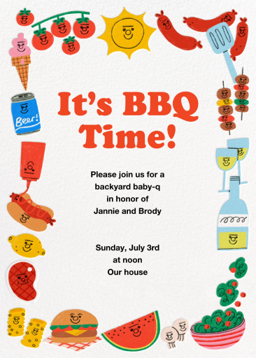 Friendly BBQ - Baby Shower Invitation by Tess Smith-Roberts