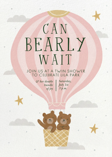 Hot Air Balloon Bear - Baby Shower Invitation by Paperless Post