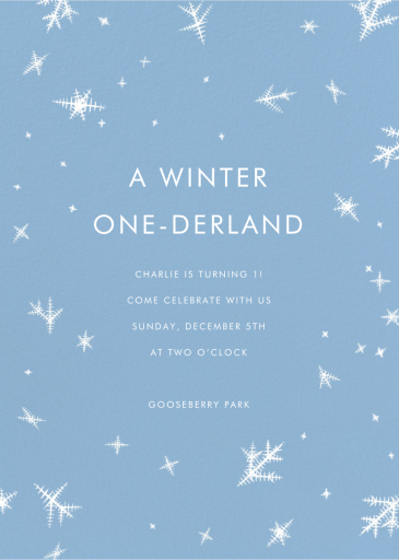 Snow Crystals - First Birthday Invitation by Paperless Post