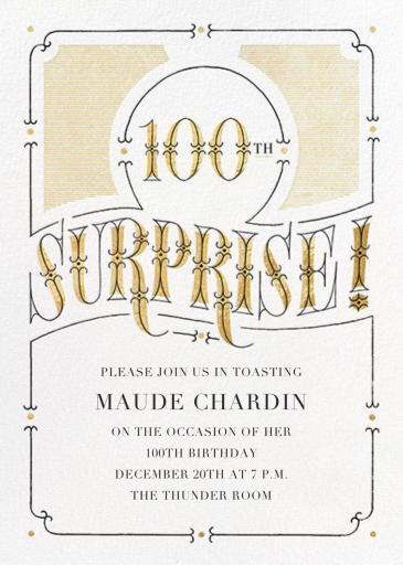 The Gilded Age - 100th Birthday Invitation by Paperless Post