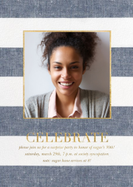 Chambray Stripe Photo - Birthday Invitation by Sugar Paper