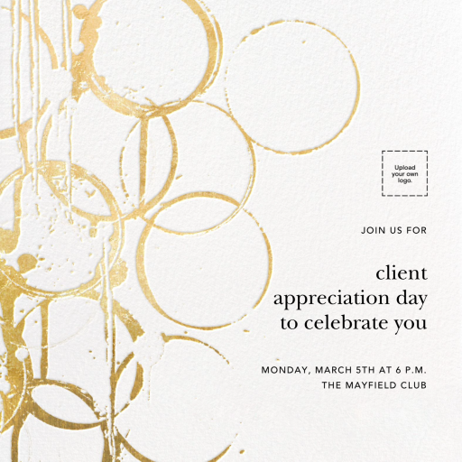 Metallic Circles Watermark - Appreciation Event Invitation by Kelly Wearstler
