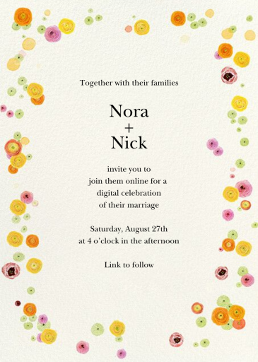 Dizzy Blooms Photo - Wedding Invitation by Felix Doolittle - Back