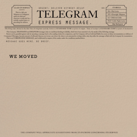 Telegram - Moving Announcement by Paperless Post