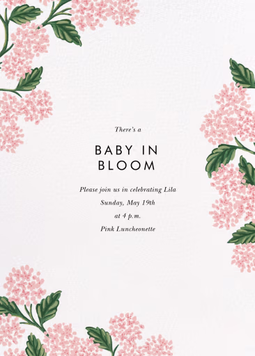 Hydrangea Frame - Baby Shower Invitation by Rifle Paper Co.