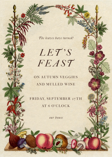 Autumn Splendor - Dinner Party Invitation by John Derian