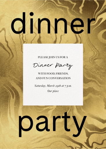 Marble Border - Dinner Party Invitation by Paperless Post