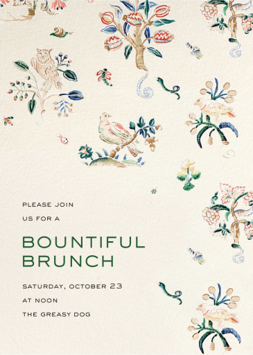 Avian Toile - Brunch Invitation by Schumacher