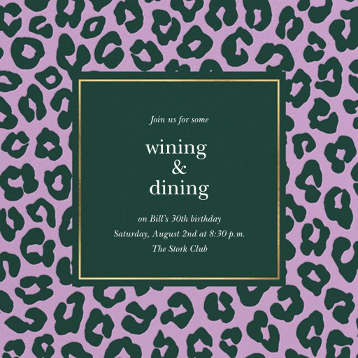 Leopard - Birthday Invitation by kate spade new york