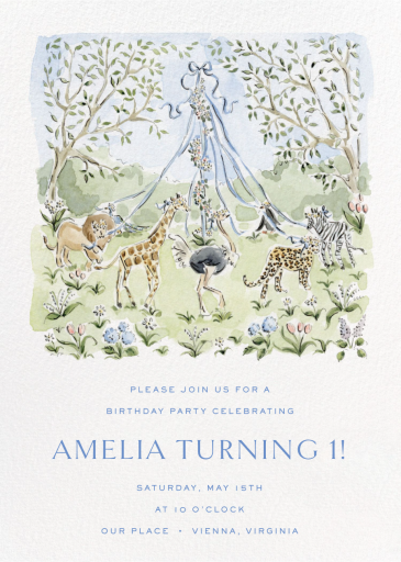 Maypole (Riley Sheehey) - First Birthday Invitation by Dogwood Hill